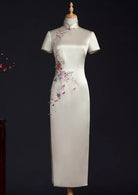 Rosie | Silk Champagne Custom Made Qipao (玉玫瑰)