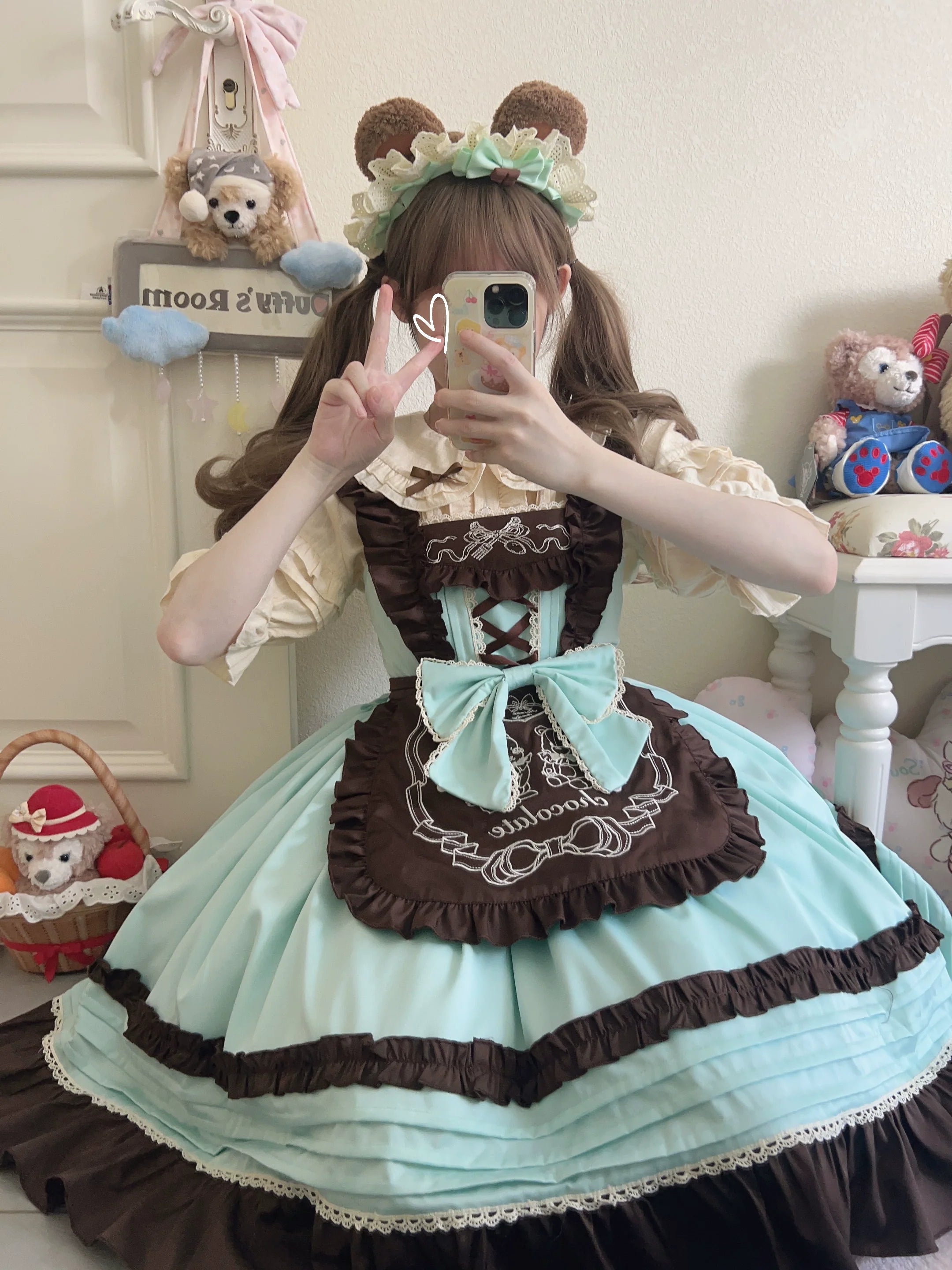 Sweet Layered Cake - Sweet Lolita JSK Dress with Detachable Apron