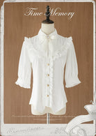 Earl Girl - Chiffon Classic Lolita Shirt, Mid-Length Mutton Sleeves
