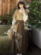 Hazelnut Milk Tea - Modern Hanfu Blouse and Skirt Outfit
