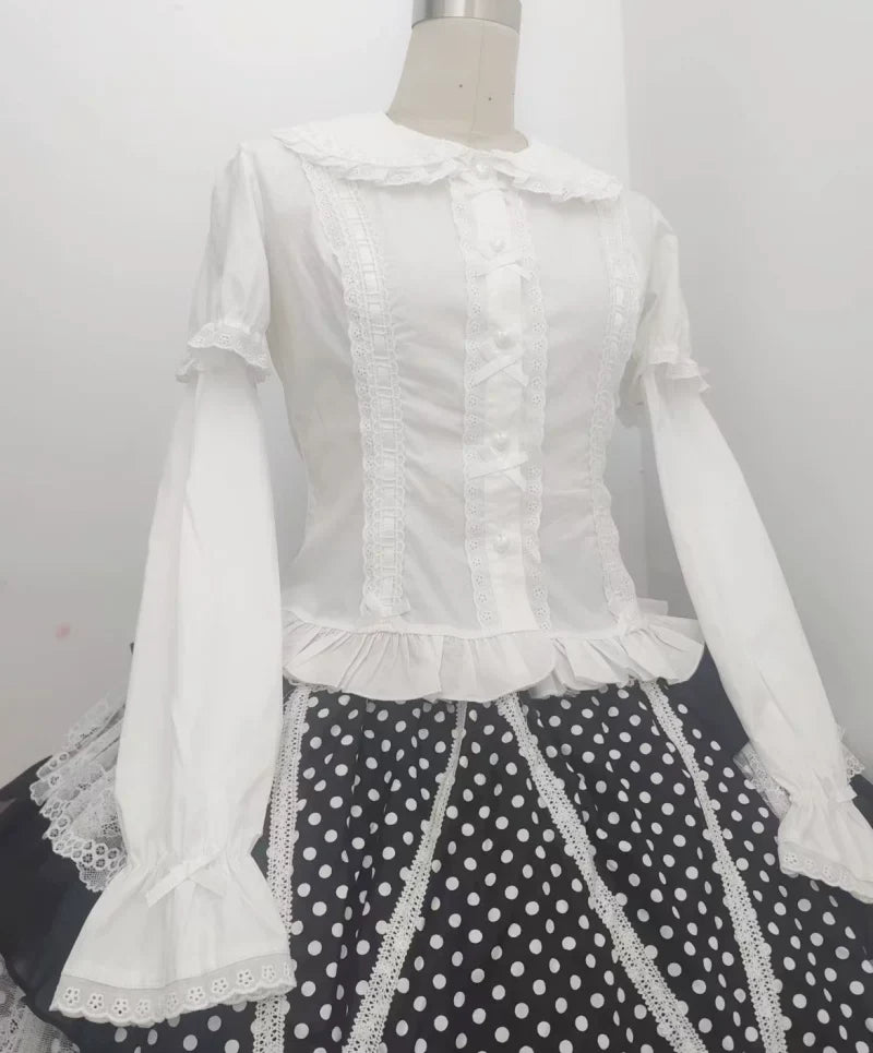 Sweet Lolita Peter Pan Collar Blouse, Detachable Sleeves