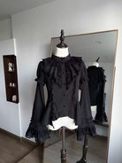 Gothic Lolita Shirt, Detachable Flared Sleeves