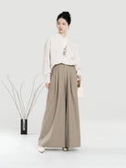 New Chinese Style Women Sun Embroidered Shirt with Wide Leg Pants - Guangfu 光芜 (Preorder)