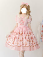 Rose Garden Bunny - Daily Lolita Rose Bunny Printing OP JSK Dress Set