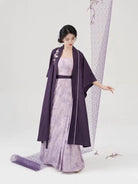 Song Dynasty Modern Hanfu Set with Changgan Temple Beizi and Slip Dress - Flower Date 花有约 (Preorder)