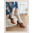 Retro Lolita Heel Shoes Handmade Perforated Strap Leather Shoes