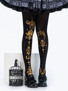 Elegant Lolita Pantyhose Daily Gold Foil Printing Tights