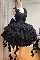 Mori Isle - Solid Gothic Lolita JSK Dress, Embroidered Lace