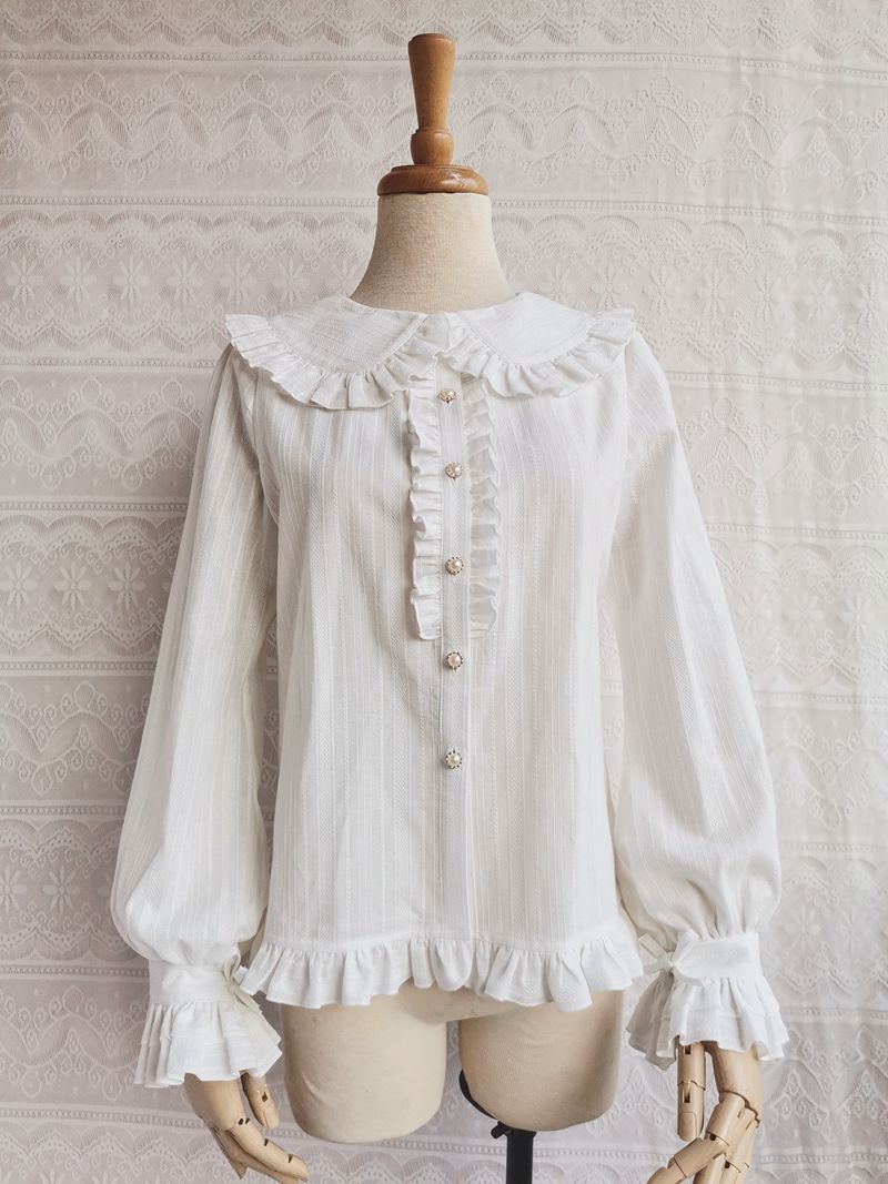 Cotton Lolita Blouse, Autumn and Winter Japanese Style