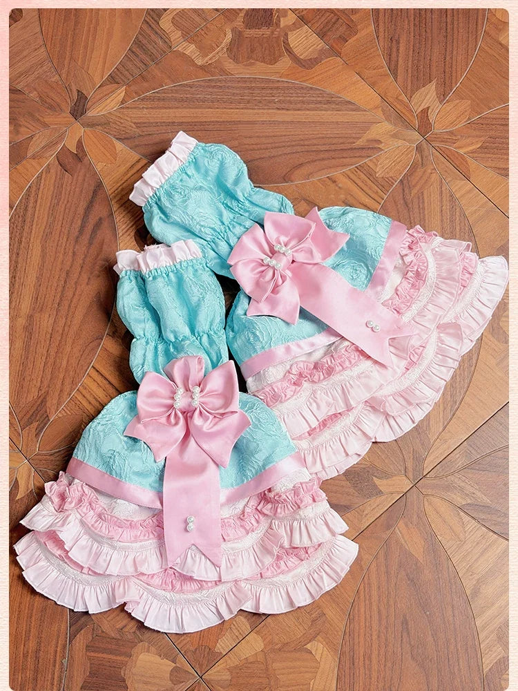 Sweetheart Petal - Sweet Lolita Hime Sleeves, Layered Ruffles