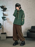 New Chinese Style Printed Hooded Fleece Sweatshirt - Reincarnation 轮回