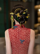 Vintage Gold Butterfly - Bridal Hairpin Set Chinese Wedding Tassel Hair Accessories for Xiuhe Dragon Phoenix Dress