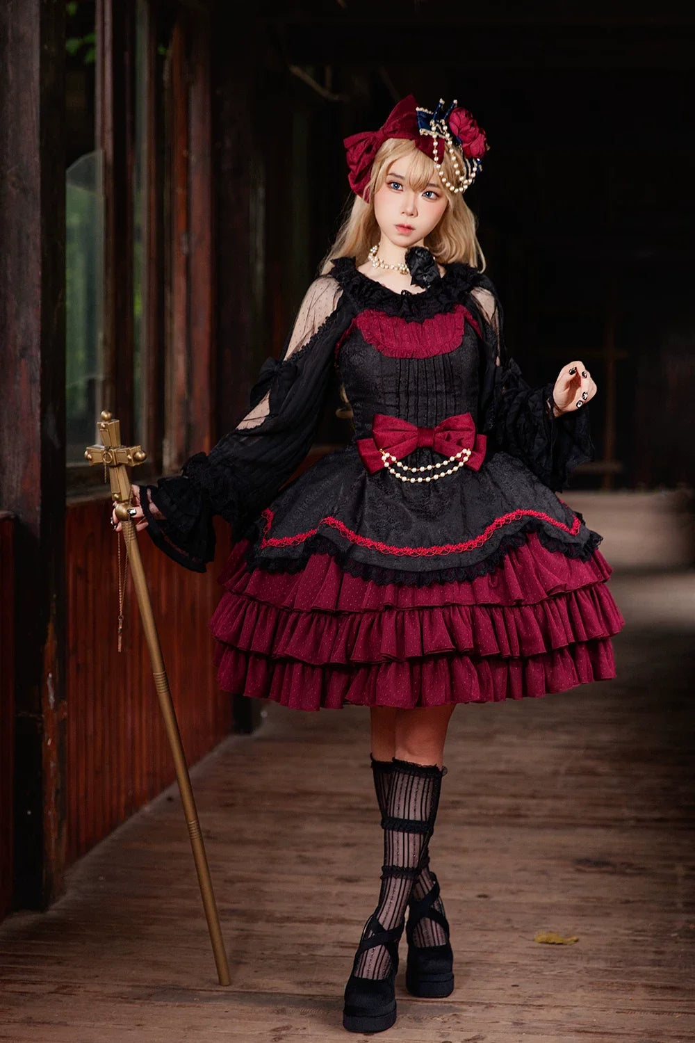 Pearl Box - Classic Lolita JSK, Bustle Back Hem