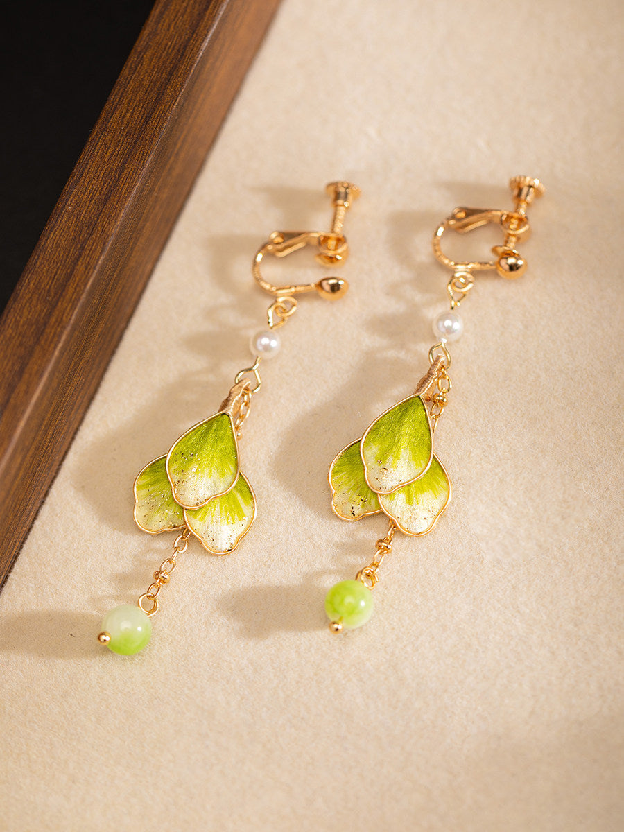 Tree of Life Velvet Flower Earrings | Hanfu Jewelry