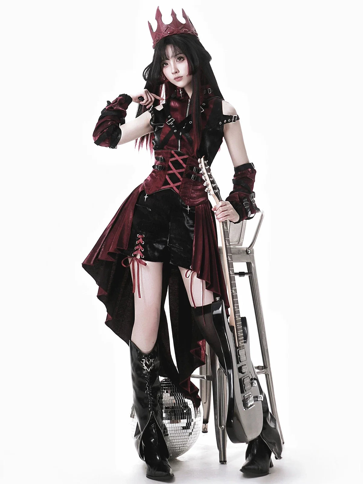 Prime Assassin - Ouji Lolita Suspender Skirt Set, High-low Hem