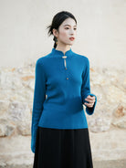 New Chinese Style Cashmere Blend Knitted Sweater - Shiyu 莳予