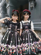 Picnic Bunny Girl - Plus Size Bunny Printed Lolita JSK, Short Sleeve OP Dress