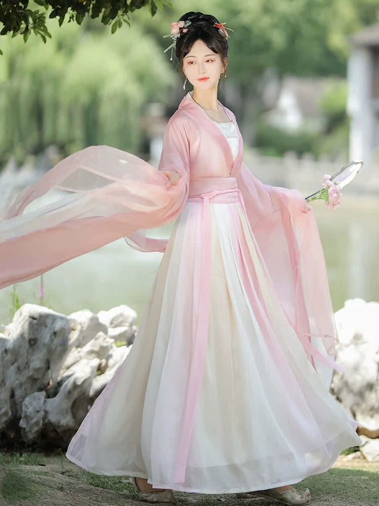 Wei Jin Dynasty Qiyao Ruqun Hanfu | Roselle