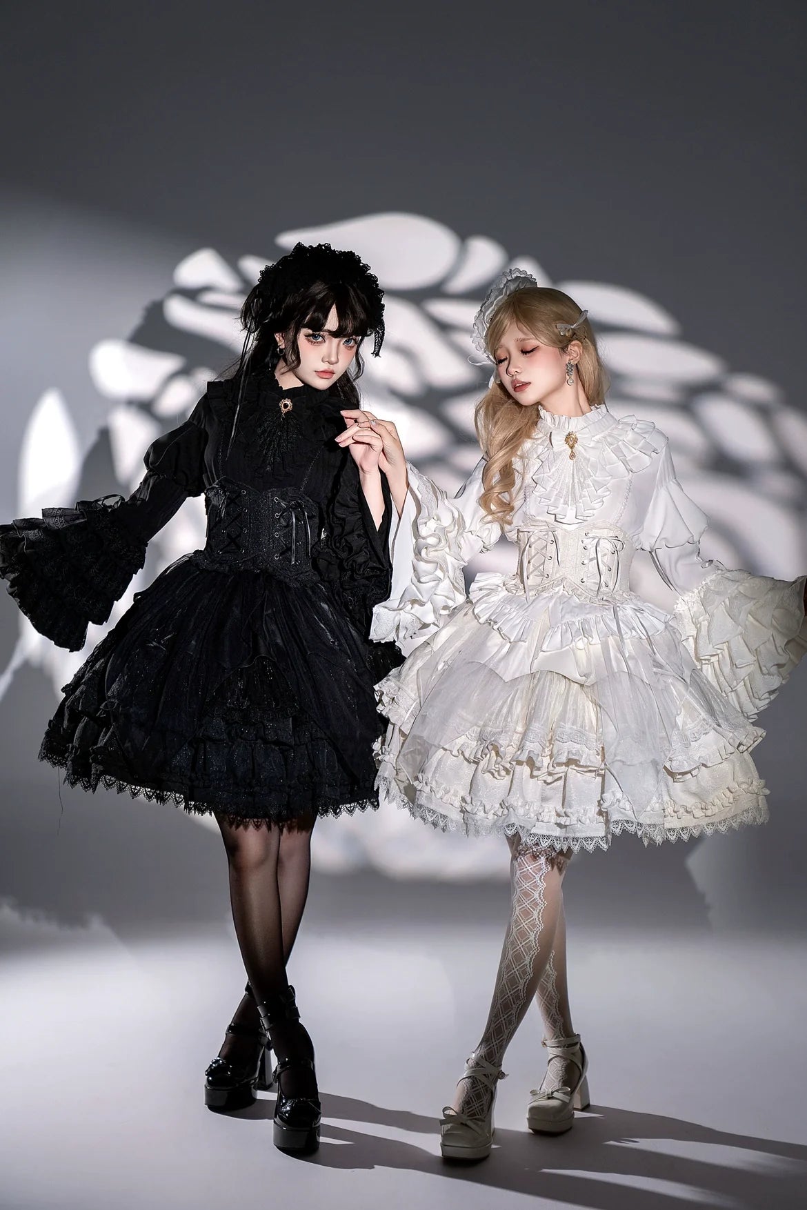Good and Evil Angel - Gothic Lolita SK Set, Retro Princess Sleeve Blouse
