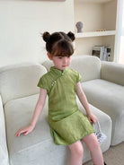 Green Kid's Qipao