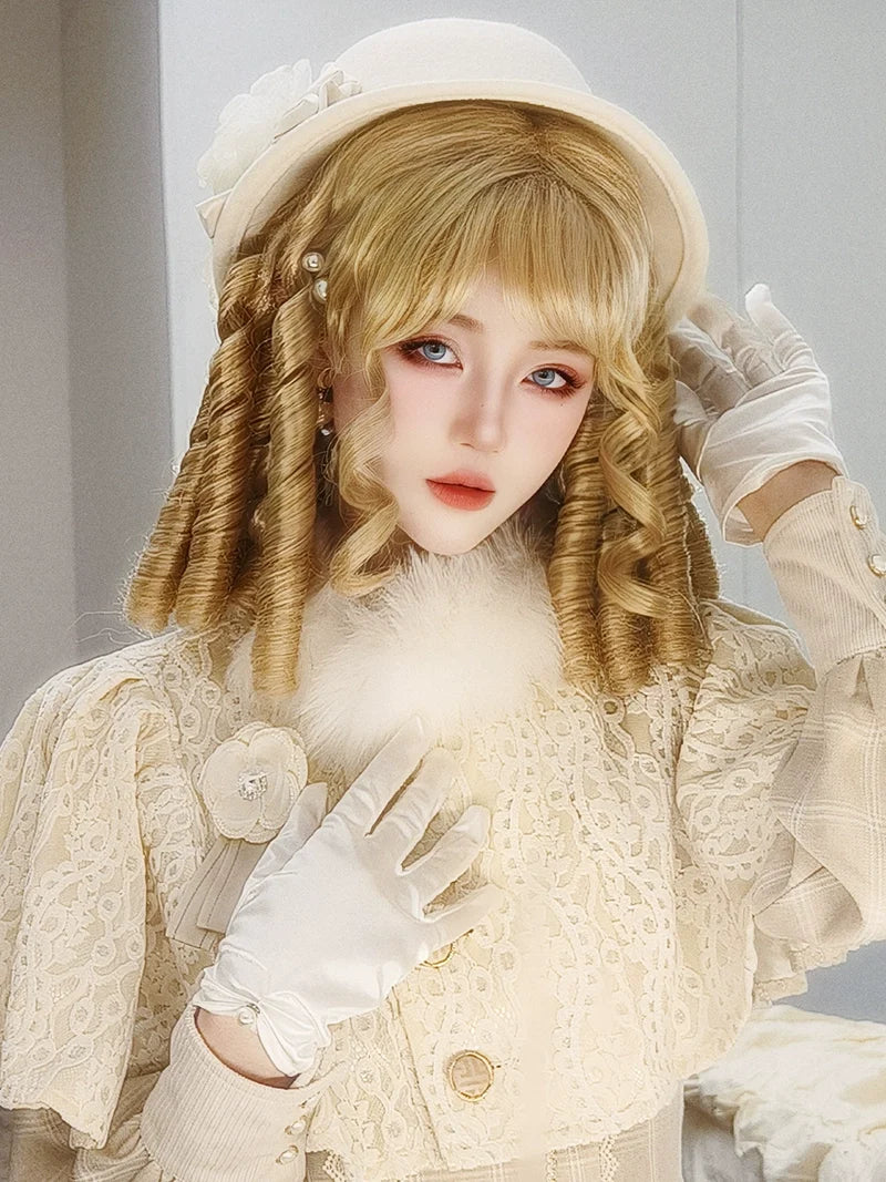 Mabuxi - Sparkling 33CM Lolita Wig Roman Curls Gorgeous Court Wig
