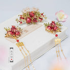 Hanfu Hair Accessories Set: Pomegrante