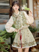 Ming Dynasty Modern Hanfu Long Sleeve Top and Short Mamianqun - Whispers of Autumn 秋络蔓语