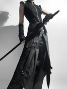 Nightblade - Black Ouji Lolita Apron Pants Suit