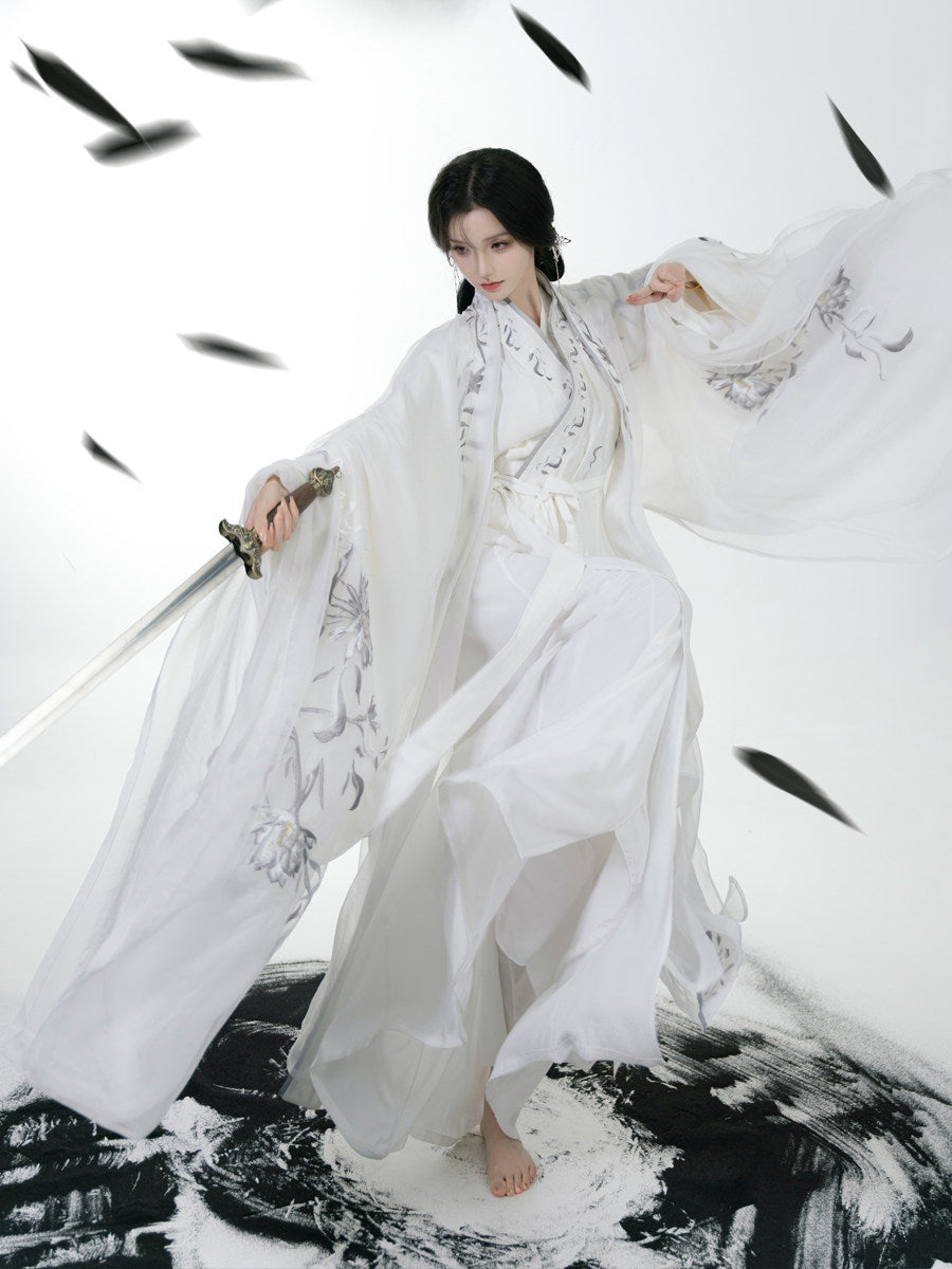 Wei Jin Dynasty Embroidered Qiyao Ruqun Hanfu | Moon Fox 昙花月狐