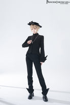 Yan Ye - Ouji Lolita Black Shirt, Irregular Hem