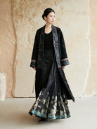 New Chinese Style Woven Wool Jacquard Coat - Qichen 祈宸
