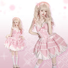 Sweety Gummy - Sweet Lolita JSK Dress Big Bow Flower Bud Lolita Dress