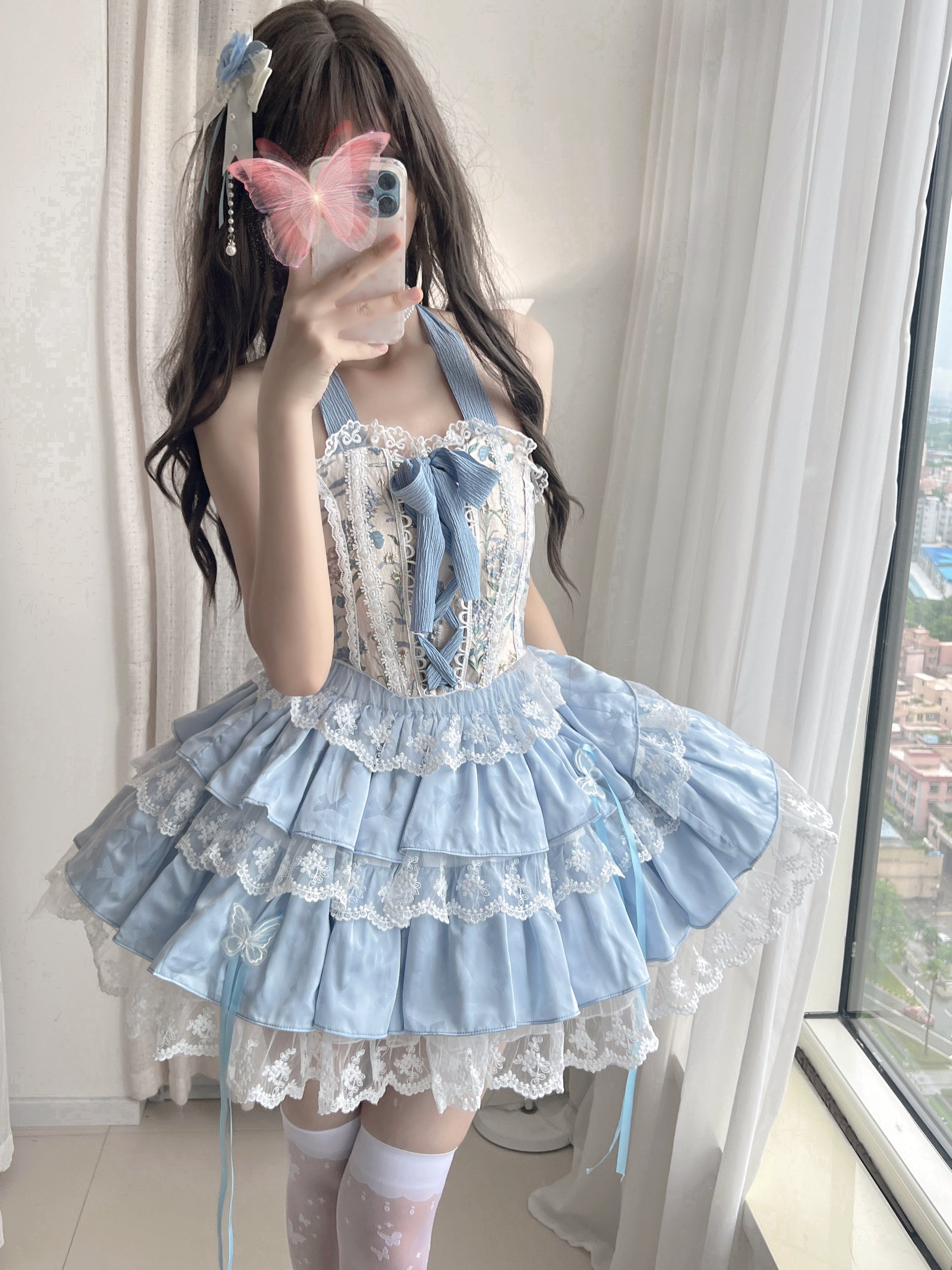 Qianmu - Endless Summer - Sweet Lolita Skirt Set with Ballet-Styled Bodice