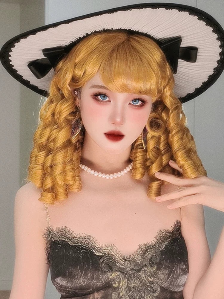 Lolita Roman Roll Wig, Shape-Resistant Fiber