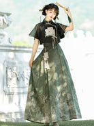 Ming Dynasty Modern Hanfu Crop Top and Mamianqun - Herbalism 草药学