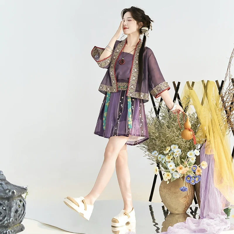 Ning Ye Purple 凝夜紫 - Modern Song Dynasty Hanfu Casual Outfit