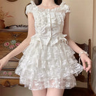 Daily Cotton Lolita Safety Shorts, White Lace Bloomers