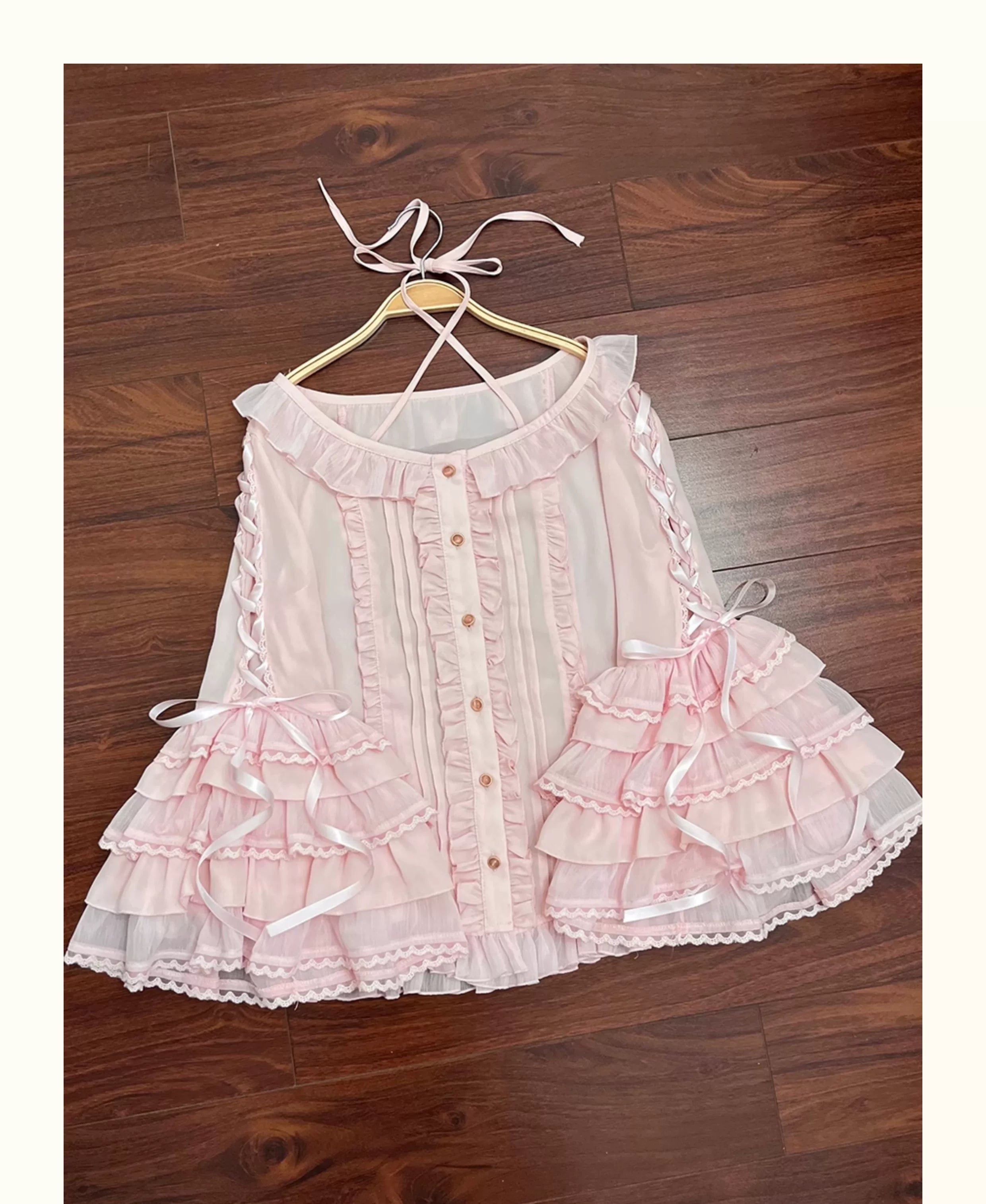 Sleeping Curse - Sweet Lolita Hime Sleeve Halter-neck Blouse