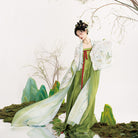 Spring Deer | Tang Style Hanfu Set with Famen Temple Shawl and Qixiong Skirt