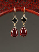 Four Leaf Clover Drop Earrings | Cheongsam Jewelry