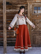 Tang Dynasty Modern Hanfu Wrap Skirt and Ethnic Style Sweater - Cloud Song 云中歌 (Preorder)