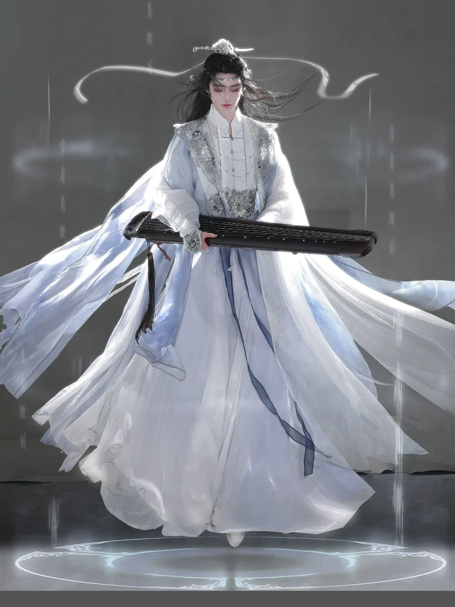 Wanderers Youth 少年游 - Blue and White Unisex Hanfu Set, Ethereal Hanfu Festival (Preorder)