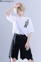 Ouji Lolita Irregular Hem Black Shorts
