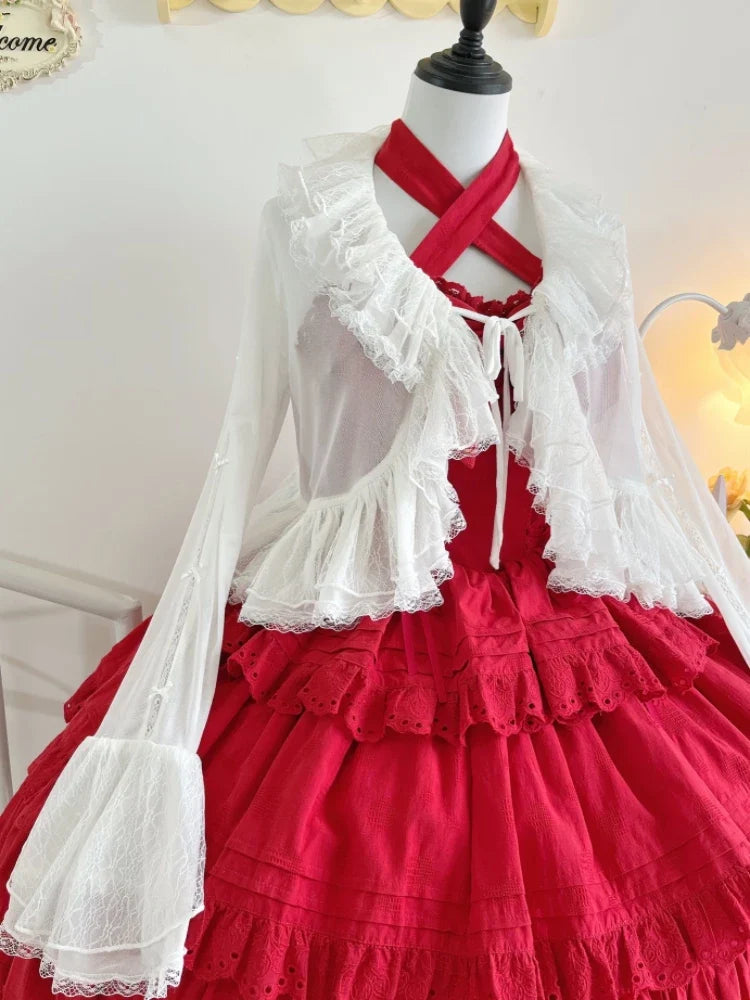 Mist Cardigan - Lightweight Sweet Lolita Bolero, Ruffle Details
