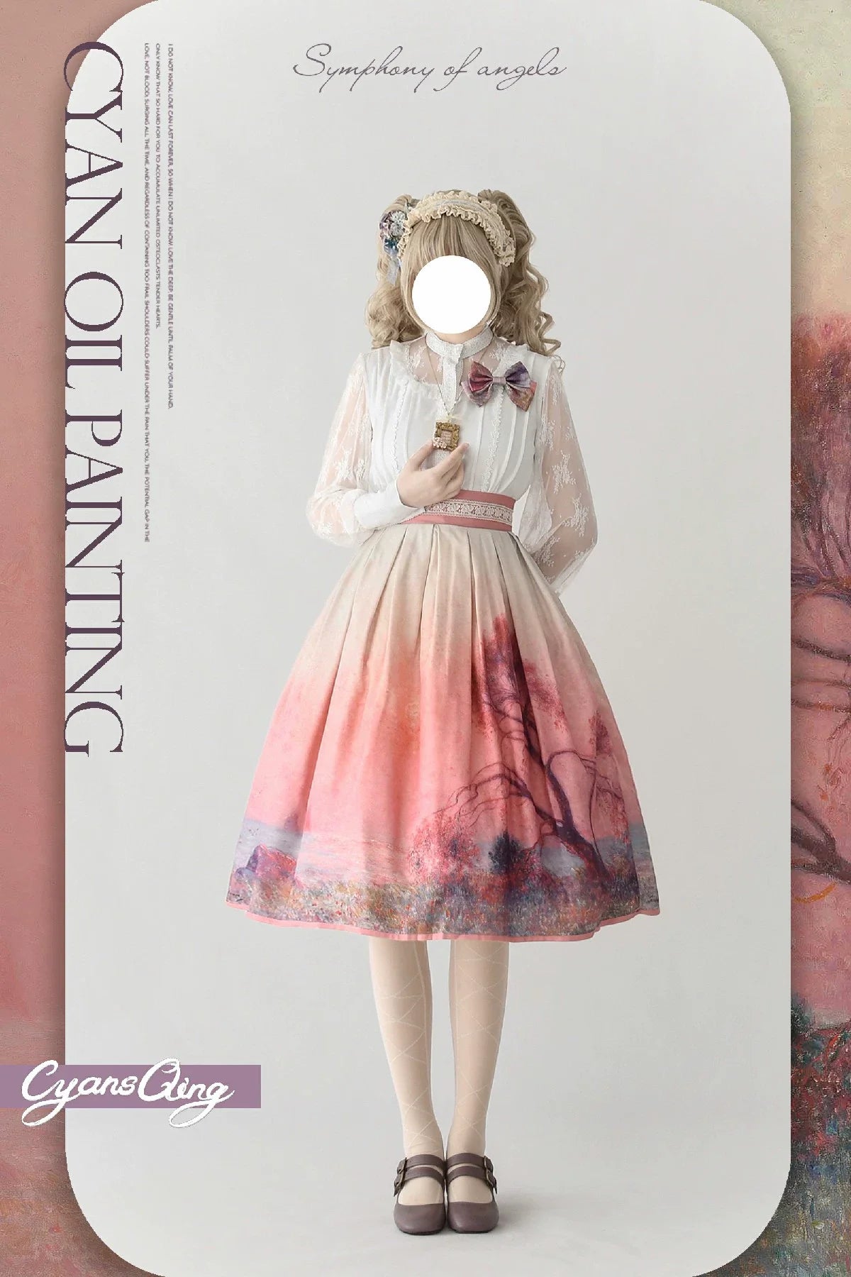 Cyan Lolita - Oil Painting Collection - Elegant Lolita Skirt Printed SK
