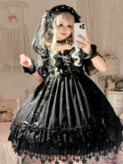 Whisper of Stars - Vintage Lolita Black OP Dress, Constellation-Themed
