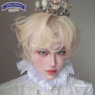 Lolita Short Curly Wig Pale Gold Air Bangs