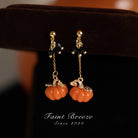 Pumpkin Lantern Stud Earrings | Hanfu Jewelry