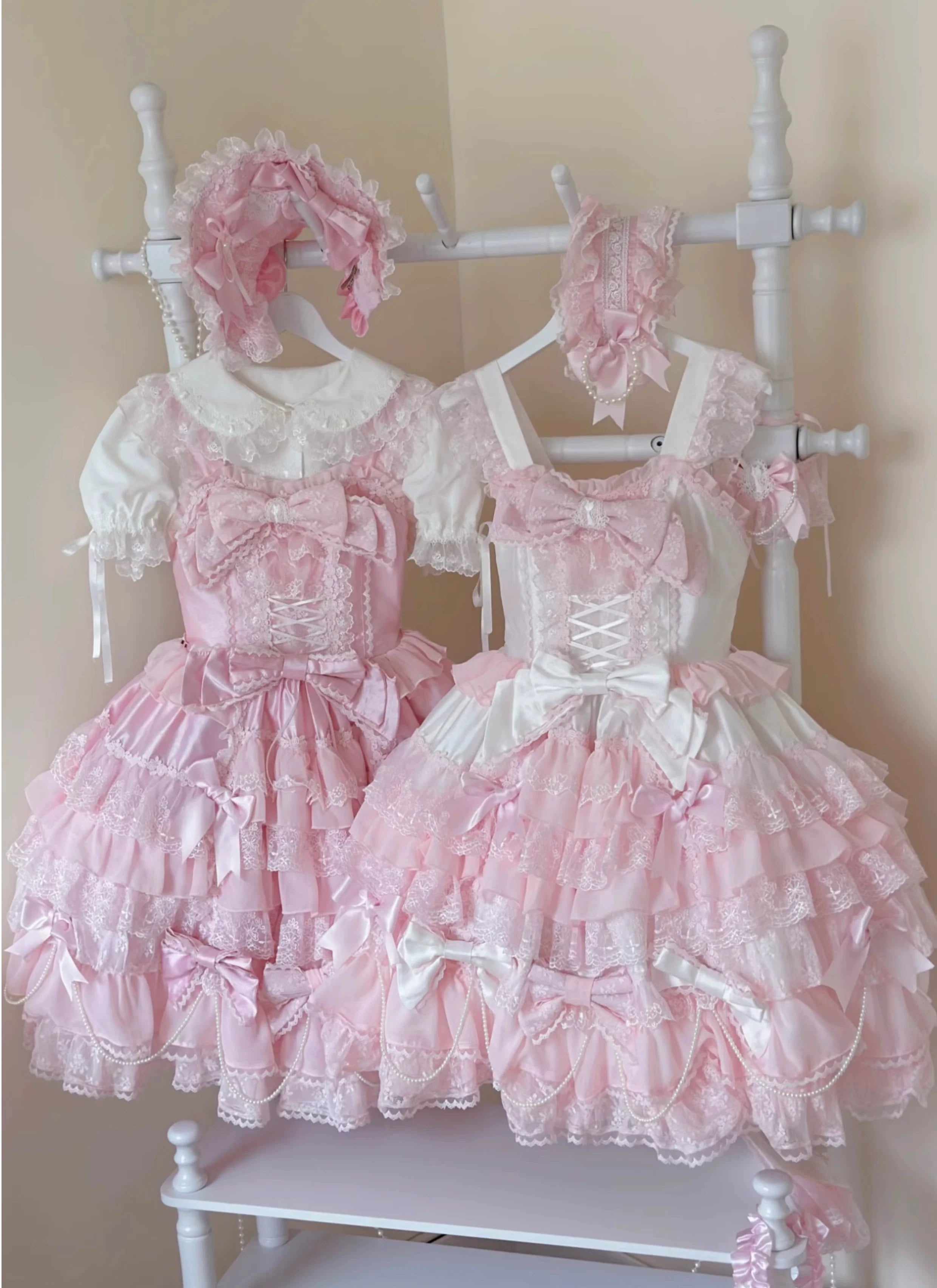 Love Descends - Wedding Lolita Jumper Dress, White Shirt