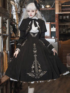 Violin Variations - Gothic Lolita Bust-supporting Dress Set, Violin Embroidery